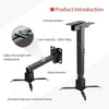 Projector Ceiling Mount – Adjustable Black