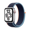 Apple watch Band 38/40/41/42mm | Nylon Sport Band | Deep Navy & Side Orange & Light Blue