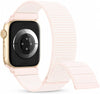 Nylon Sport Strap For Apple Watch Series 10 | 9 | 8 | 7 | 6 | SE | 5 | 4 | 3 | 2 |1 , 38/40/41/42mm Soft Breathable Adjustable Sport Replacement Smartwatch Band for Men Women- Light Pink