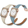 (Pack of 2) Slim Leather Bands For Apple Watch Series 10 | 9 | 8 | 7 | 6 | SE | 5 | 4 | 3 | 2 |1 , 38/40/41/42mm -Multicolor