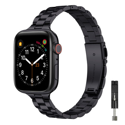 Thin Metal Band For Apple Watch Band 38mm 40mm 41mm - Black