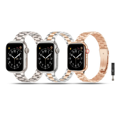 Apple Watch Metal Bands (3-Pack) – Beige/Rose Gold/Silver