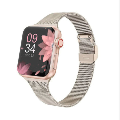 Slim Milanese Apple Watch Strap | Apple Watch Series 10 | Ultra 2 | 8 Ultra | 9 | 8 | 7 | 6 | Beige