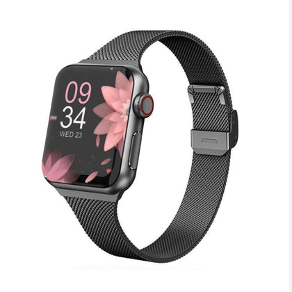 Slim Milanese Apple Watch Strap | Apple Watch Series 10 | Ultra 2 | 8 Ultra | 9 | 8 | 7 | 6 |Black