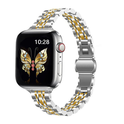 Slim Metal Straps For Apple Watch Band 42mm 44mm 45mm 49mm -Silver & Gold