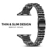 (Pack of 2) Slim Metal Straps For Apple Watch Series 10 | Ultra 2 | 9 | 8 Ultra | 8 | 7 | 6 | SE, 49/46/45/44/42mm- Black/Silver