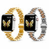 (Pack of 2) Slim Metal Straps For Apple Watch Series 10 | Ultra 2 | 9 | 8 Ultra | 8 | 7 | 6 | SE, 49/46/45/44/42mm - Silver Rose Gold/Gold