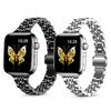 (Pack of 2) Slim Metal Straps For Apple Watch Series 10 | Ultra 2 | 9 | 8 Ultra | 8 | 7 | 6 | SE, 49/46/45/44/42mm- Black/Silver