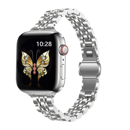 Apple Watch 41mm / 40mm / 38mm | Slim Metal Straps |Silver/Rose Gold