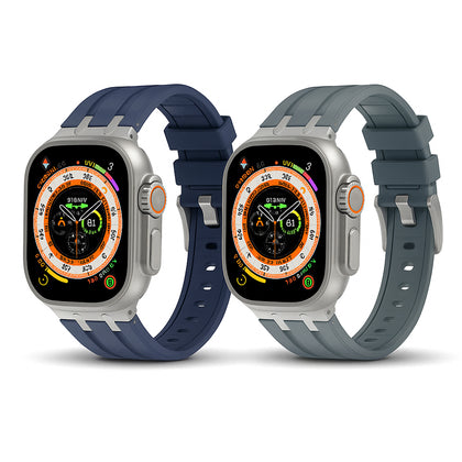 (Pack of 2) Silicone Rubber Bands For Apple Watch Band Series 9 Ultra 8 7 6 5 4 3 2 1 SE-Multi