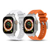 (Pack of 2) Silicone Rubber Bands For Apple Watch Band Series 9 Ultra 8 7 6 5 4 3 2 1 SE Men- Multi