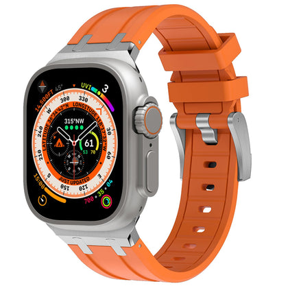 Liquid Silicone Rubber Bands For Apple Watch Band 49mm 45mm 44mm 42mm - Orange