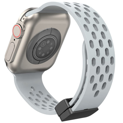 Magnetic Buckle Silicone Band For Apple watch Series Ultra 2 | 9 | 8 Ultra | 8 | 7 | 6 | 5 49/45/44/42mm -Grey