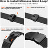 Milanese Mesh Loop Band For Apple Watch 49/46/45/44/42mm ,Designer Parachute-Style Metal Buckle Adjustable Strap for Men Women -Black