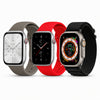 (Pack of 3) Silicone Sport Band & Nylon Loop Strap for Apple Watch Series 10 | Ultra 2 | 8 Ultra | 9 | 8 | 7 | 6, 49/46/45/44/42mm - Black/Brown/Red