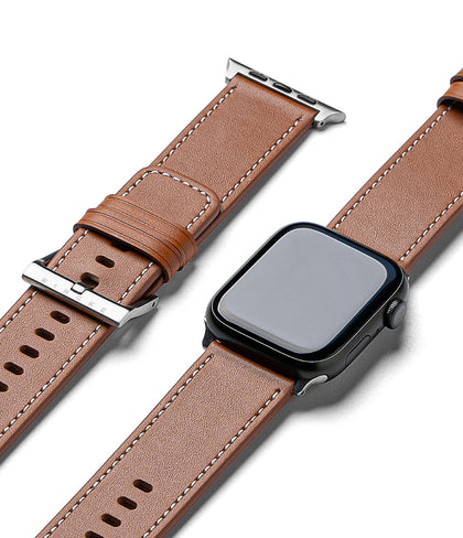 Leather One Basic Bold Apple Watch Band For Apple Watch 42 / 44 / 45mm / 49mm| Brown