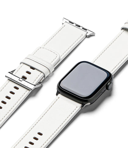 Leather One Basic Bold Apple Watch Band For Apple Watch 42 / 44 / 45mm / 49mm| White