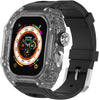 Transparent Case with Rubber Band For Apple Watch Ultra 49mm -Black