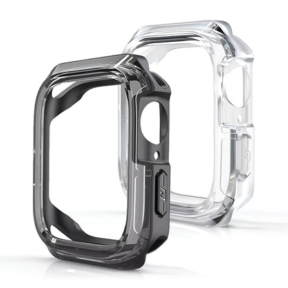 [ Pack of 2 ] Case for Apple Watch 10 series 46mm, Black & Clear