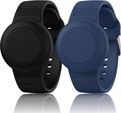 Airtag Silicone Bracelet for Kids – Black & Dark Blue