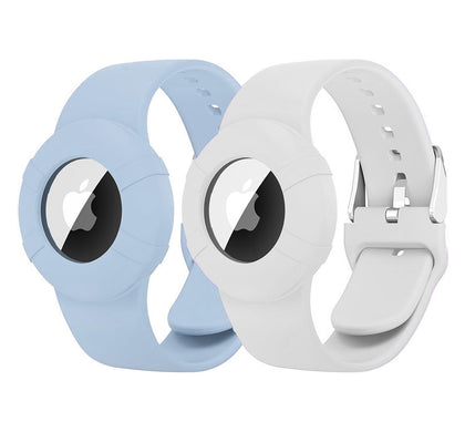 2-Pack Airtag Silicone Bands for Kids – Black & Dark Blue