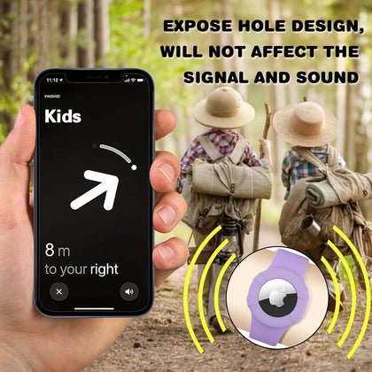 2-Pack Airtag Silicone Bands for Kids – White & Blue