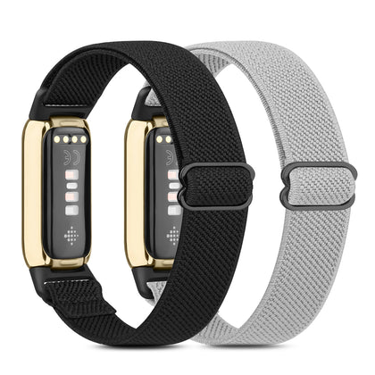 Nylon Band For Fitbit Luxe Bands for Women Men - Grey/Black