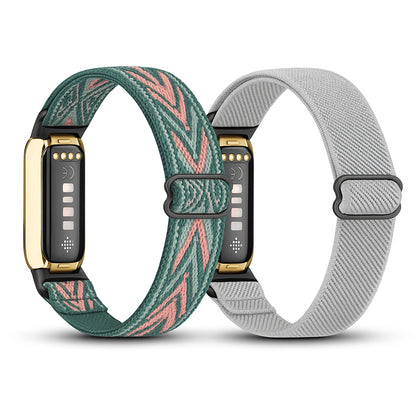 (Pack of 2) Nylon Band For Fitbit Luxe Bands for Women Men - Muticolor