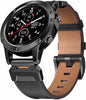 Garmin Tactix/Fenix 8 Pro AMOLED 47mm Leather Watch Band Black