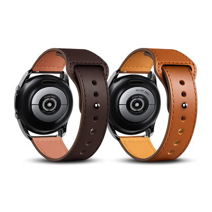 2-Pack Leather Bands for Galaxy Watch – Brown & Dark Brown