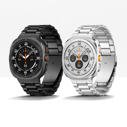 2-Pack Stainless Steel Bands for Galaxy Watch 7 Ultra – Black & Si