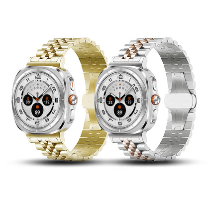 2-Pack Stainless Steel Bands for Galaxy Watch Ultra 47mm – Gold/Silver