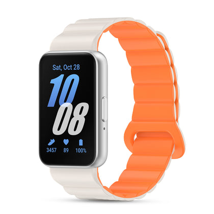 Samsung Galaxy Fit 3 | Silicone Loop Magnetic Watch Band | Beige/orange