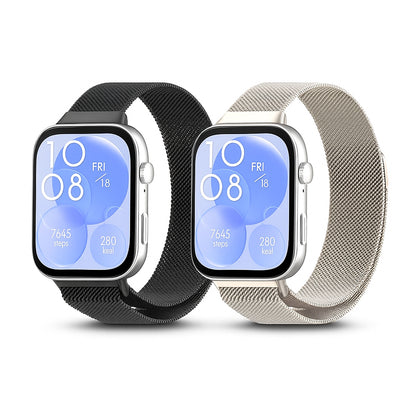 2-Pack Milanese Loops for Huawei Watch Fit 4/3 – Black/Silver