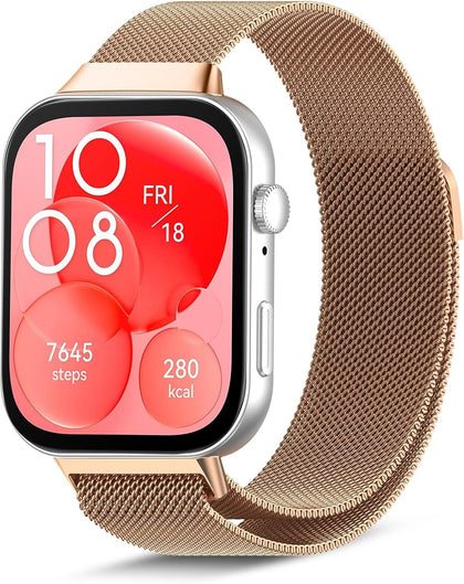 Milanese Loop Band for Huawei Watch Fit 4/3 – Rose Gold