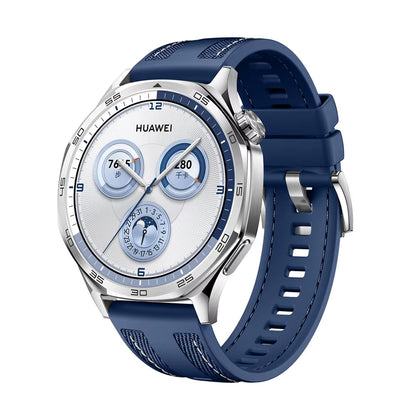 22mm Nylon& Silicone Strap For HUAWEI Watch GT 5 / GT 4 / GT 3 / GT 2 Pro / Watch 4 /5 Pro 46mm for Men and Women- Blue