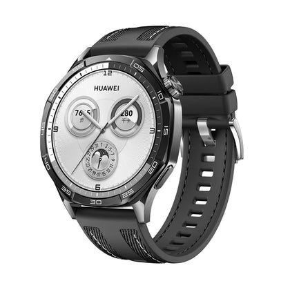 22mm Nylon& Silicone Strap For HUAWEI Watch GT 5 / GT 4 / GT 3 / GT 2 Pro / Watch 4 /5 Pro 46mm for Men and Women- Black