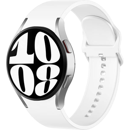 Samsung Galaxy Watch 7 6 5 4 FE 40mm 44mm 45mm/Galaxy Watch 6 4 Classic 43mm 47mm 42mm 46mm/Active 2/Watch 3 41mm| Soft Silicone Strap | White