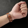 2-Pack Leather Bands for Galaxy Watch 7–4 – Brown/Dark Brown