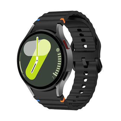 20mm No Gap For Samsung Galaxy Watch 7 6 5 4 Band 40mm 44mm- 
Black