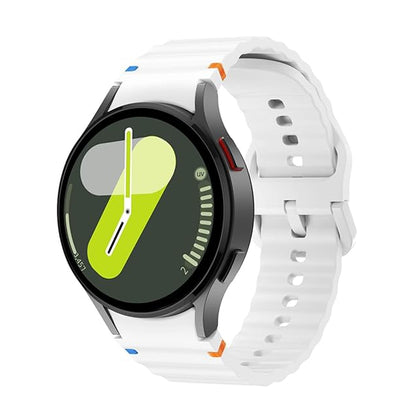 20mm No Gap For Samsung Galaxy Watch 7 6 5 4 Band 40mm 44mm- White