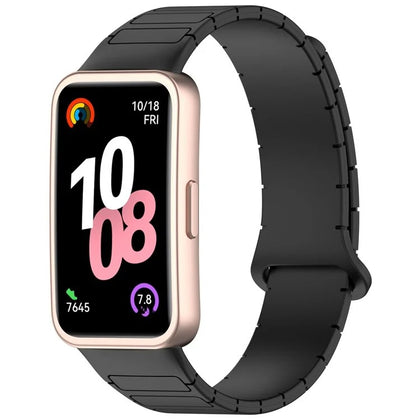 Magnetic Silicone Loop Band for Huawei Band 10/9/8 – Black