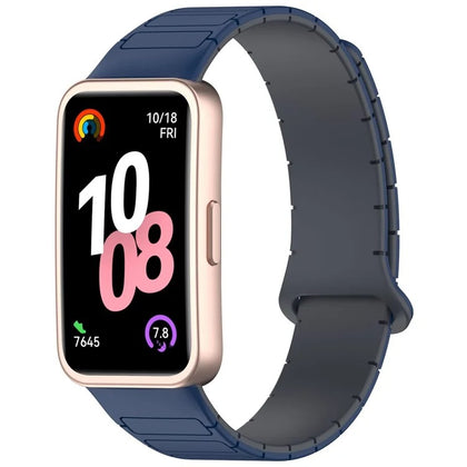 Magnetic Silicone Loop Band for Huawei Band 10/9/8 – Dark Blue