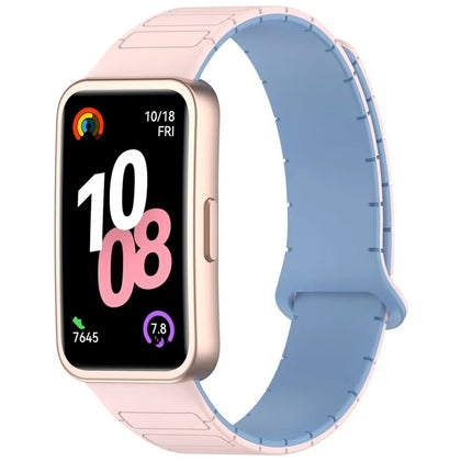 Magnetic Silicone Loop Band for Huawei Band 10/9/8 – Pink