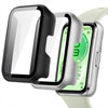Huawei Band 11| Full Coverage Case with Screen Protector Tempered Glass Protective Case Cover | Matte Black /Matte Silver