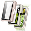 Huawei Band 11 Pro| Full Coverage Case with Screen Protector Tempered Glass Protective Case Cover | Matte Starlight / Rose Gold
