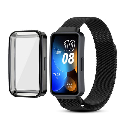 Huawei Band 8 | Huawei Band 9 With TPU Watch Case | Milanese Straps | Black