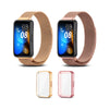 2-Pack Milanese Bands for Huawei Band 8/9 + TPU Case – Rose Gold/Pink