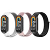 [Pack of 3] Nylon Loop Straps For Xiaomi Mi Band 8 (Black /Silver/ Pink Sand)