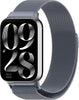 Milanese Loop Strap for Xiaomi Mi Smart Band 8 Pro & Redmi Watch 4 - Stainless Steel Magnetic Adjustable Mesh Metal Watch Bands, Smart Replacement Wristbands for Men and Women- Dark Grey